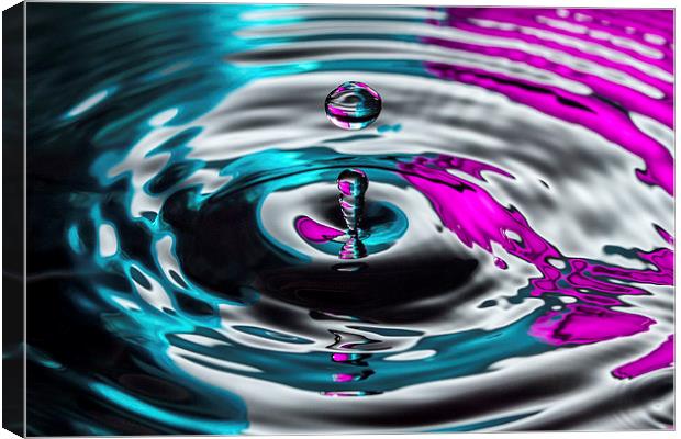 Water Droplet Colour Splash Canvas Print by Malcolm Wood