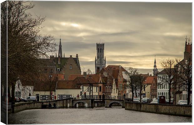 Bruges Skyline Canvas Print by Malcolm Wood