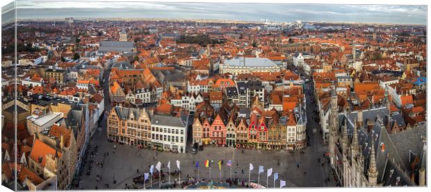 Ariel View of Bruges Canvas Print by Malcolm Wood