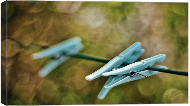 Pegs on Line Canvas Print by Chris Woodhouse