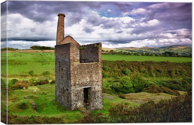 Wheal Betsy Engine House Canvas Print by kevin wise