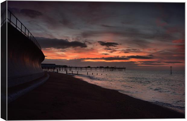      Teignmouth sunrise 3                          Canvas Print by kevin wise