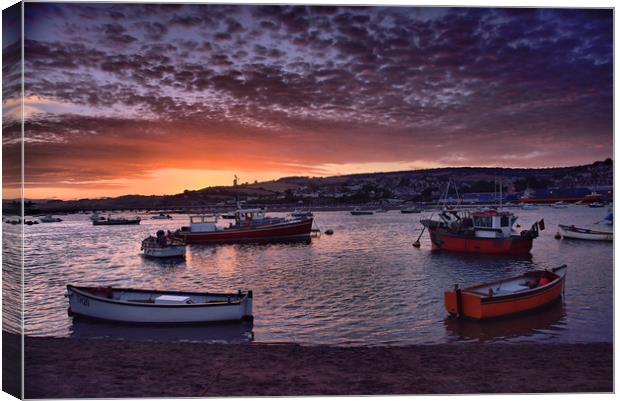 Teignmouth sunset 2                                Canvas Print by kevin wise