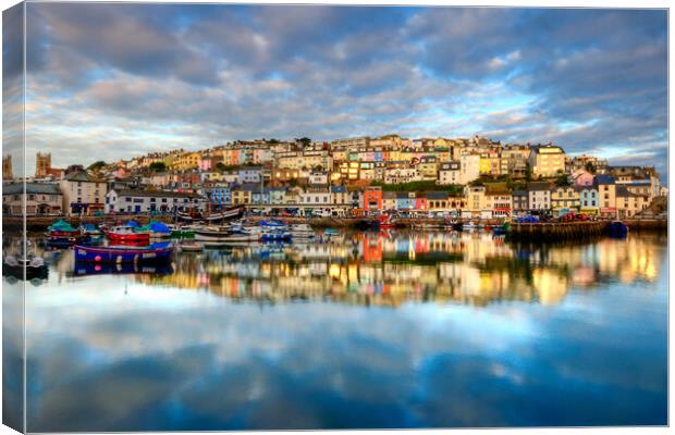 Brixham reflection Canvas Print by kevin wise