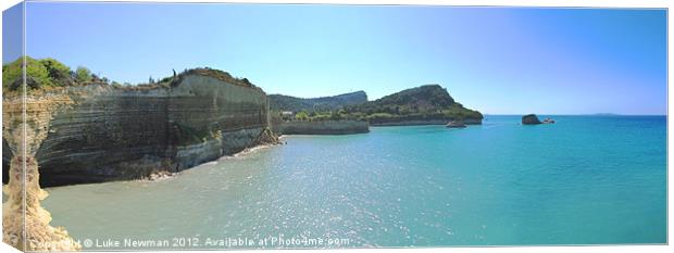 Corfu coastline Sidari cliffs Canvas Print by Luke Newman