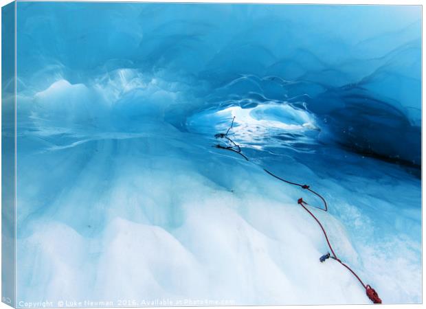 Fox Glacier Tunnel Canvas Print by Luke Newman