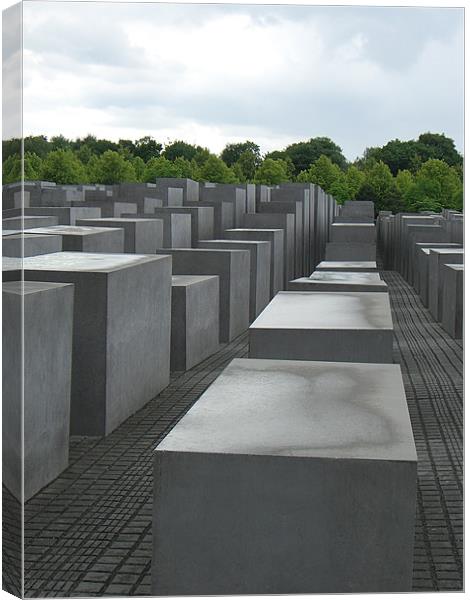 Berlin Holocaust Memorial Canvas Print by kelvin fraser