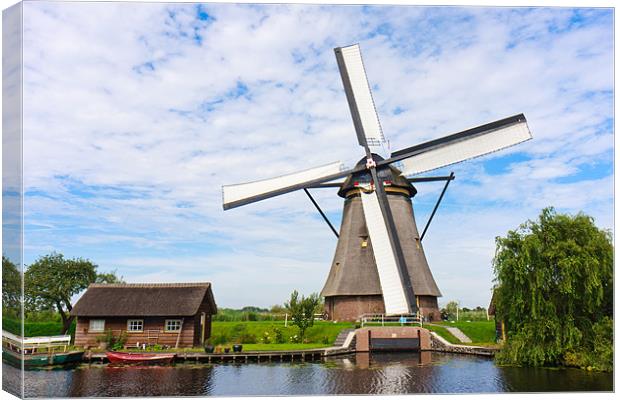 Windmill at Kinderdijk Canvas Print by Ankor Light