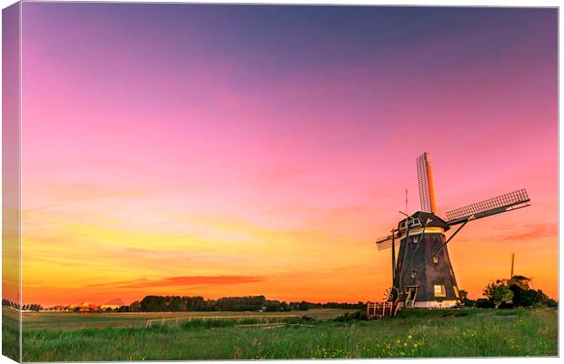  Sunrise over the windmills Canvas Print by Ankor Light