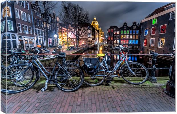 Amsterdam Red Light District at night Canvas Print by Ankor Light