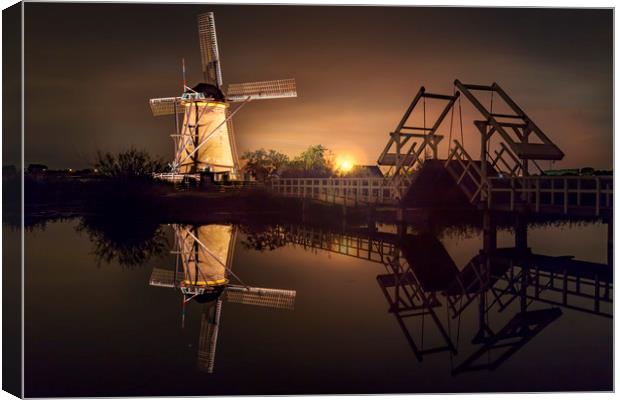 Kinderdijk Windmills Canvas Print by Ankor Light