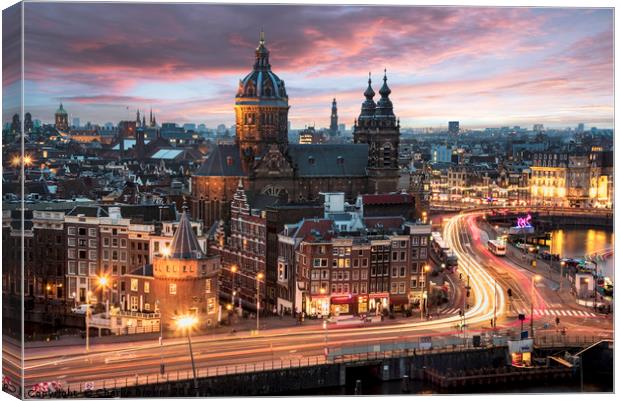 Amsterdam sunset Canvas Print by Ankor Light