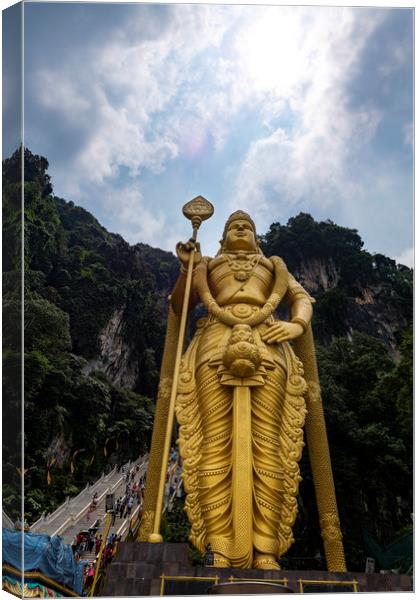 Statue of Lord Muruga in front Batu cave Canvas Print by Ankor Light