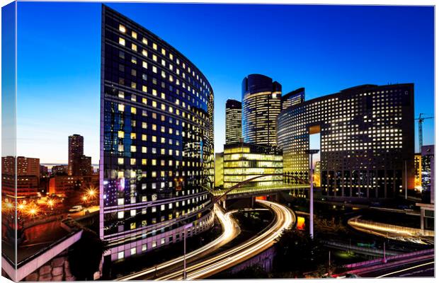 Corporate night buildings Canvas Print by Ankor Light