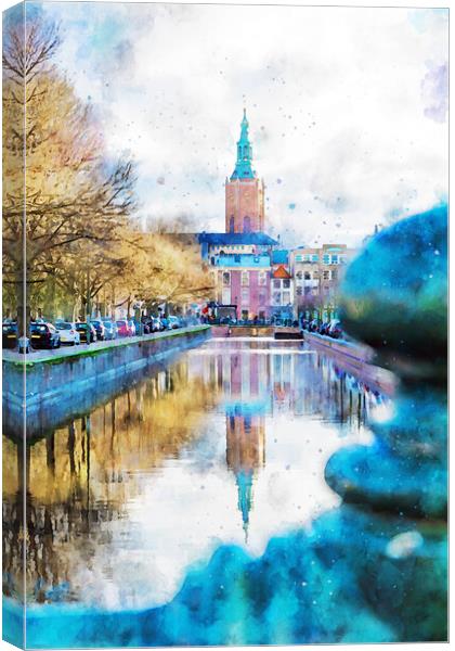 Outdoor church reflection Canvas Print by Ankor Light