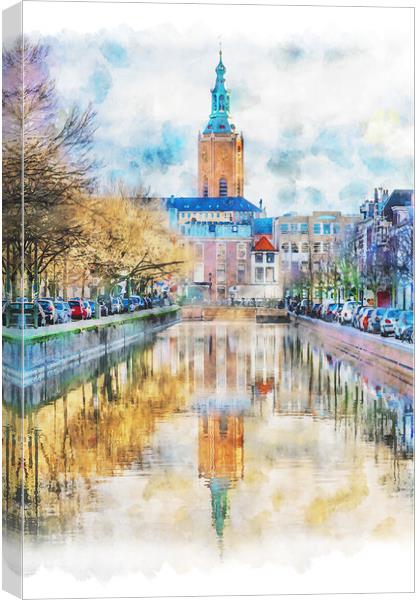 Outdoor church water reflection Canvas Print by Ankor Light