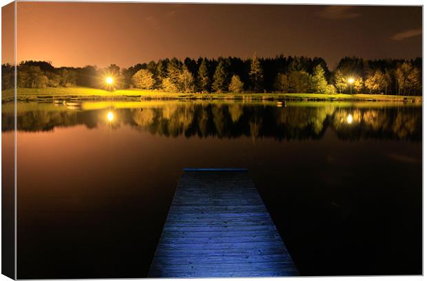 Millhall Reservoir at Midnight Canvas Print by Buster Brown