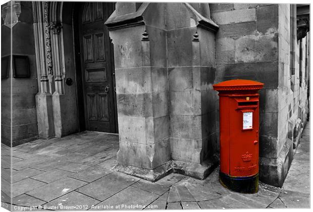 British Red Post Box Canvas Print by Buster Brown
