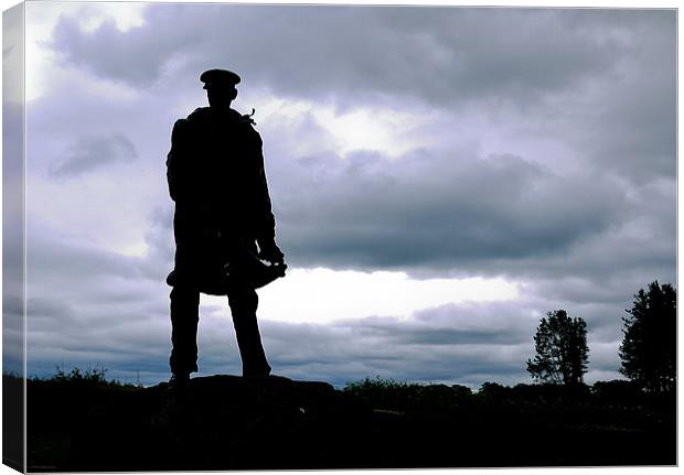 David Stirling Statue Silhouette Canvas Print by Buster Brown