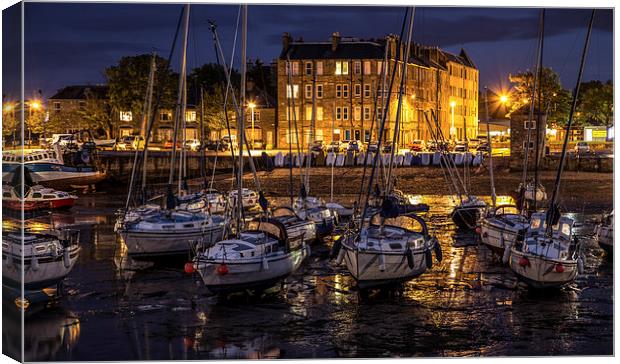 Scottish harbour at night Canvas Print by Buster Brown