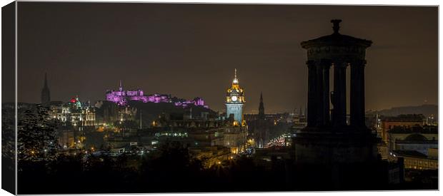  Edinburgh Skyline at Night Canvas Print by Buster Brown