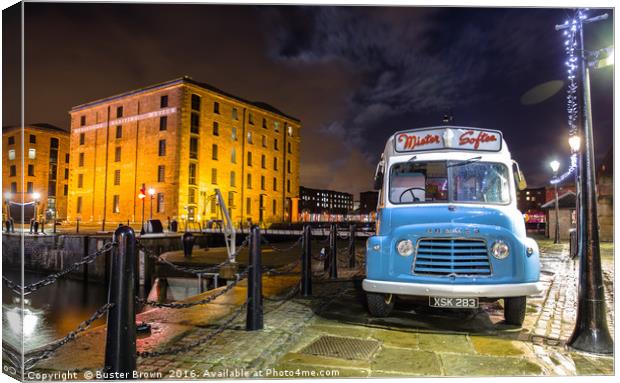 Albert Docks Ice Cream Van, Liverpool. Canvas Print by Buster Brown