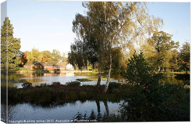 A Lakeside View Canvas Print by philip milner