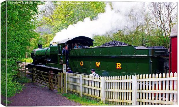 Steam Locomotive At Shackerstone Canvas Print by philip milner