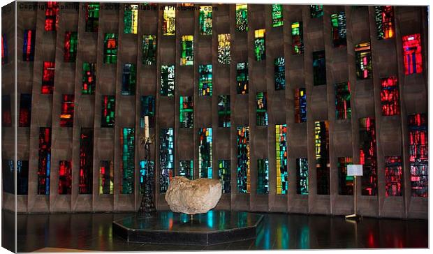  Coventry Cathedral Font Canvas Print by philip milner