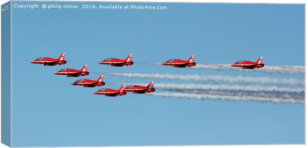 Red Arrows At Great Yarmouth Canvas Print by philip milner