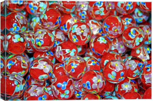 Red Glass Marbles Canvas Print by philip milner