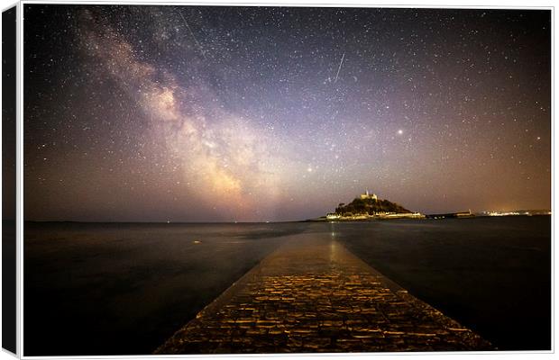 St Michaels mount and the Milky way Canvas Print by stuart bennett