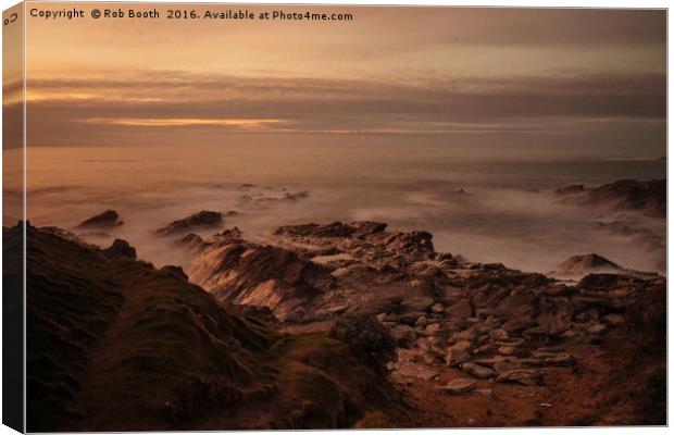 Nuns Cove at Dusk. Canvas Print by Rob Booth
