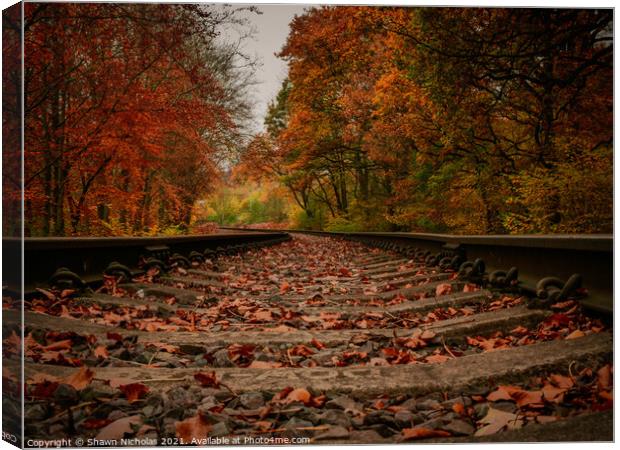 Severn Valley Steam Railway, Autumn trees Canvas Print by Shawn Nicholas