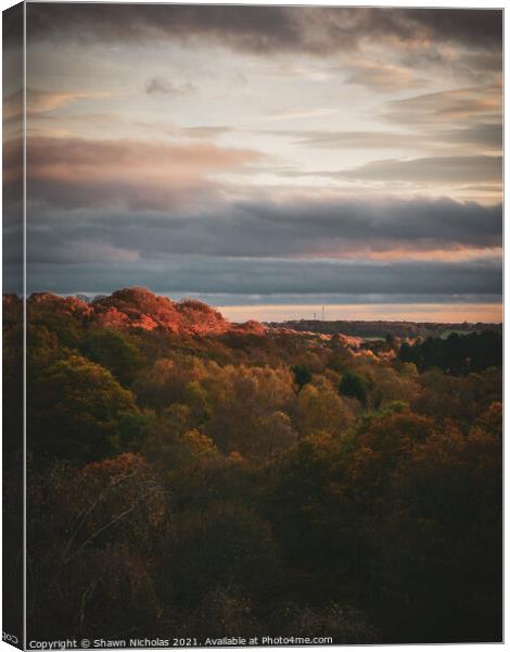 Autumn Sky over Habberley Valley in Worcestershire Canvas Print by Shawn Nicholas