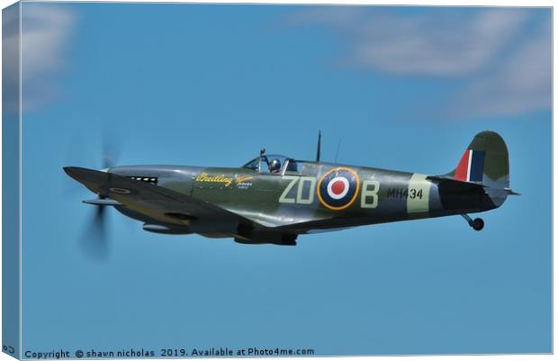 Supermarine Spitfire Canvas Print by Shawn Nicholas