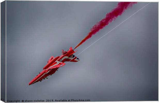 RAF Red Arrows Display Team Canvas Print by Shawn Nicholas