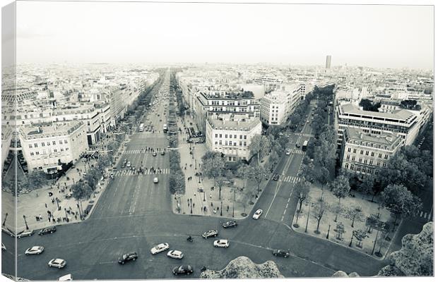 Champs Elysees from Arc de Triomphe Canvas Print by Daniel Zrno