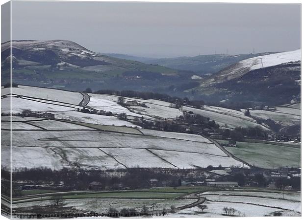 Dusted snow landscape Canvas Print by Joanne Partington