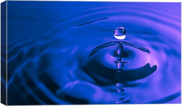 Water Drop Blue Canvas Print by Ian Cocklin