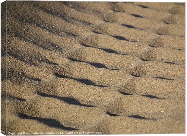 Ripples in the sand Canvas Print by michelle whitebrook
