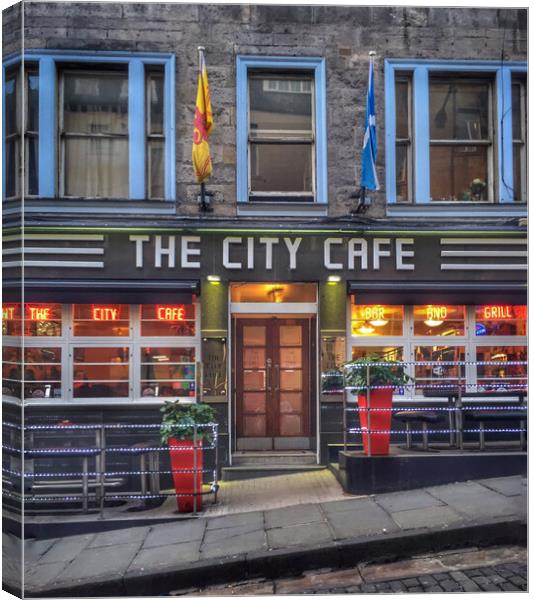 The City Cafe Edinburgh Scotland  Canvas Print by Jacqui Farrell