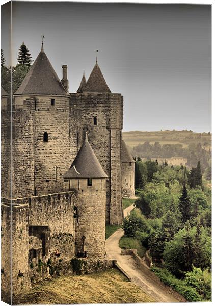 Carcassonne City Walls Canvas Print by Jacqui Farrell