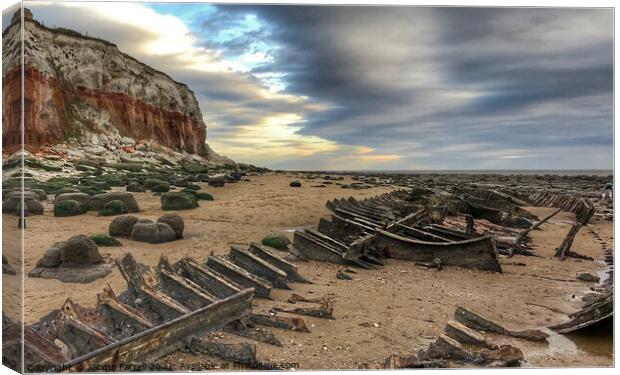 Boat Skeleton Old Hunstanton Beach Canvas Print by Jacqui Farrell