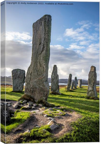 Callanais Standing Stones Canvas Print by Andy Anderson