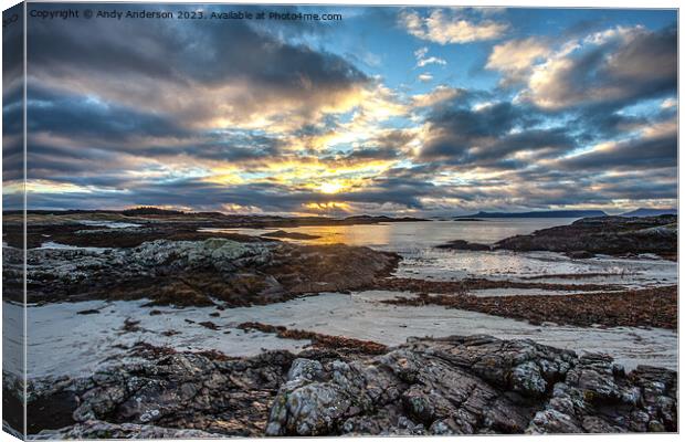 West Highland Coastal Sunset Canvas Print by Andy Anderson