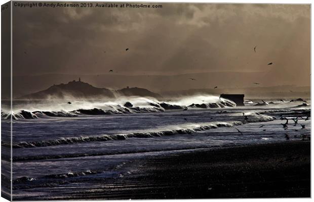 Scottish Estuary in Stormy Conditions Canvas Print by Andy Anderson