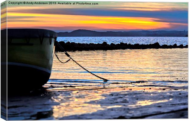 Sunset over Firth of Forth Canvas Print by Andy Anderson