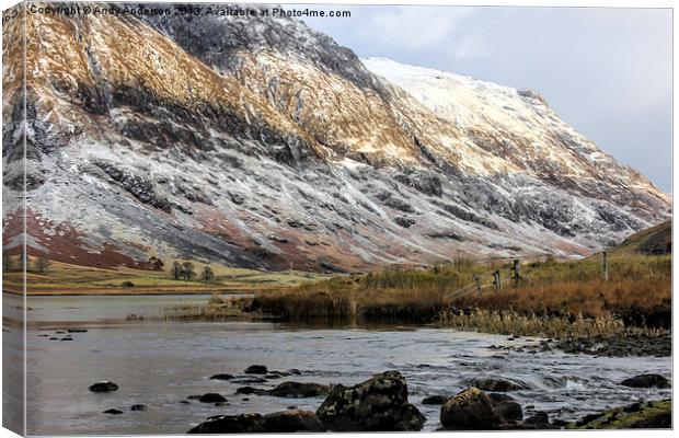 Glencoe River Looking East Canvas Print by Andy Anderson