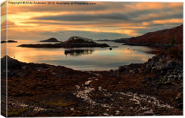 West Highland Sunset Canvas Print by Andy Anderson